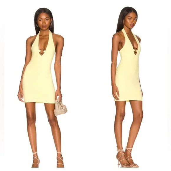 Lovers and Friends Yellow Halter Dress, Size Medium - Picture 1 of 1